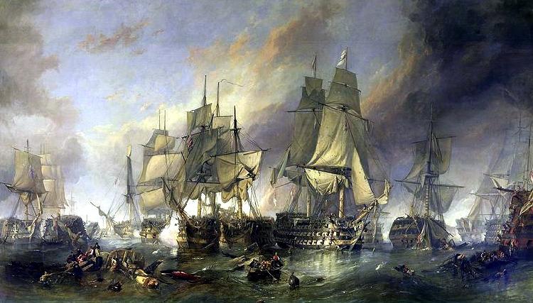 Clarkson Frederick Stanfield The Battle of Trafalgar Sweden oil painting art